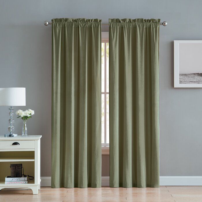Judsonia Velvet Solid Room Darkening Rod Pocket Curtain Panels With Velvet Heavyweight Grommet Top Curtain Panel Pairs (Photo 38 of 42)