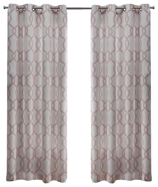 Kochi Linen Blend Grommet Top Window Curtain Panel Pair, 54x108, Blush Intended For Kochi Linen Blend Window Grommet Top Curtain Panel Pairs (Photo 1 of 36)