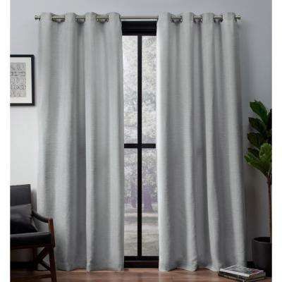Leeds 52 In. W X 84 In. L Woven Blackout Grommet Top Curtain Panel In Dove  Grey (2 Panels) Inside Ultimate Blackout Short Length Grommet Panels (Photo 41 of 50)
