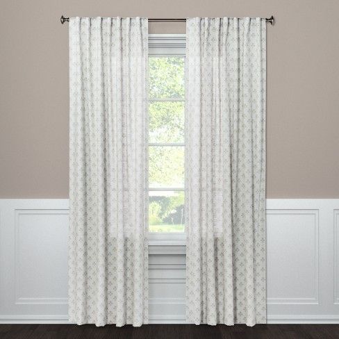Light Filtering Curtain Panel Suzani Gray 95" – Threshold In Eclipse Trevi Blackout Grommet Window Curtain Panels (Photo 16 of 26)
