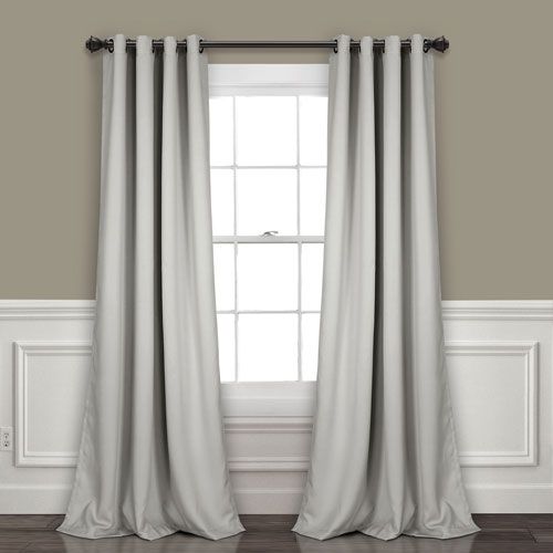 Light Gray 95 X 52 In. Insulated Grommet Blackout Curtain Panel Set With Insulated Cotton Curtain Panel Pairs (Photo 14 of 50)