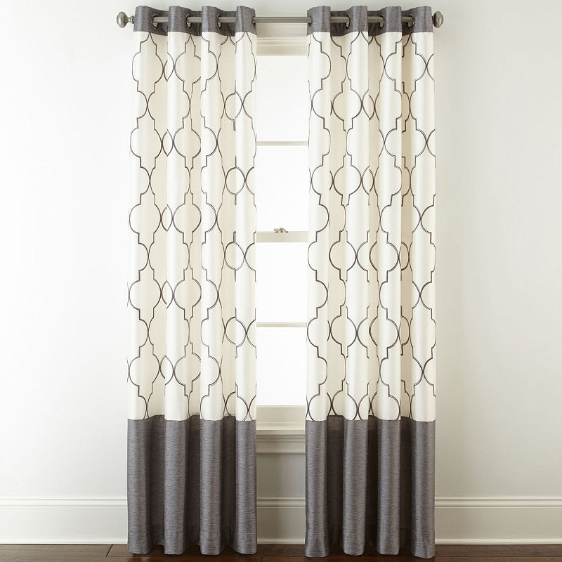 Liz Claiborne Westfield Embroidery Room Darkening Grommet Within Ombre Embroidery Curtain Panels (Photo 1 of 50)