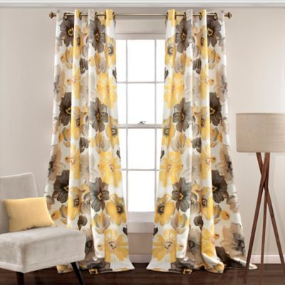 Lush Décor Leah 108" Grommet Top Room Darkening Window Pertaining To Floral Pattern Room Darkening Window Curtain Panel Pairs (View 2 of 44)