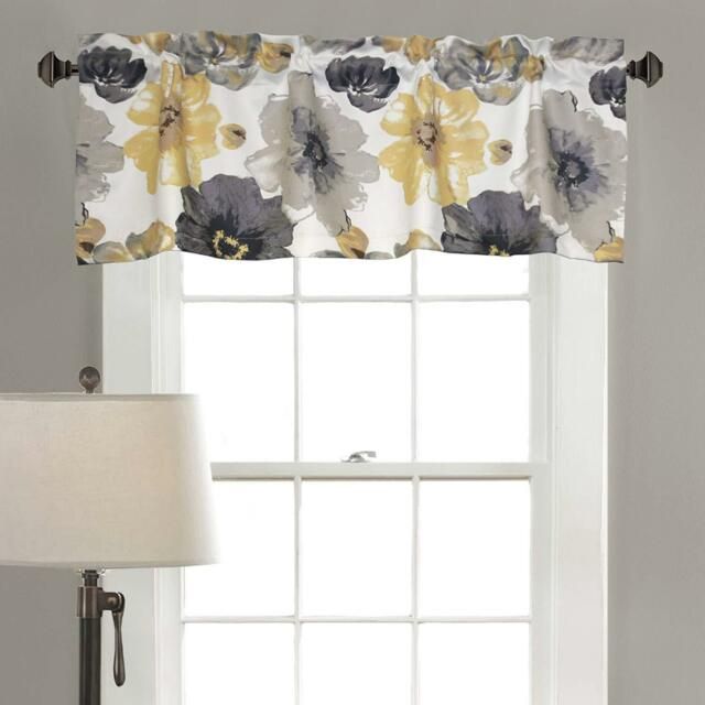 Lush Decor Leah Room Darkening Window Curtain Valance, 18 Inch X 52 Inch,  Yellow With Leah Room Darkening Curtain Panel Pairs (View 40 of 50)