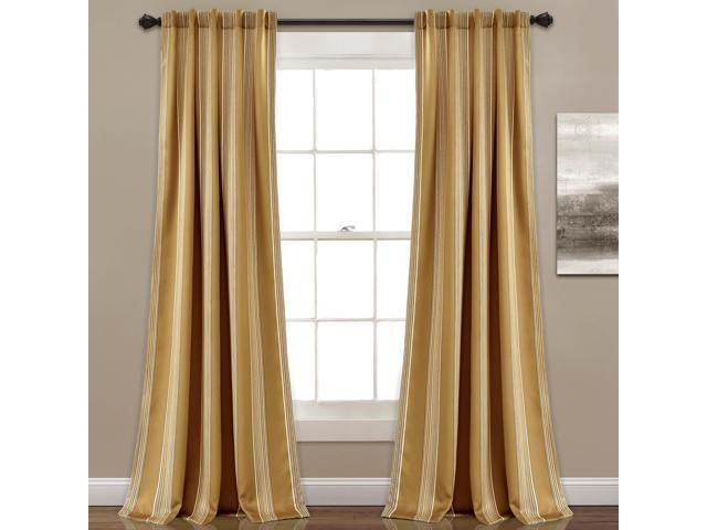 Lush Decor Lush Décor Julia Stripe Room Darkening Window Curtain Panel  Pair, 84" X 52", Taupe – Newegg Inside Julia Striped Room Darkening Window Curtain Panel Pairs (Photo 1 of 37)