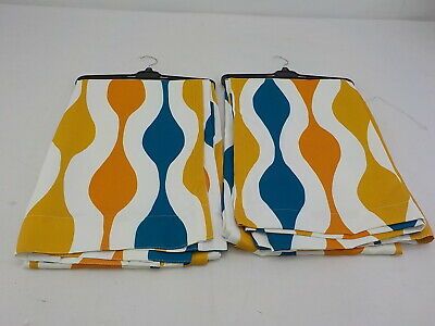 Lush Decor Mid Century Geo Window Curtain Panel Pair, Turquoise/orange,  84x52 848742076484 | Ebay Inside Mid Century Geo Room Darkening Window Curtain Panel Pairs (View 16 of 43)