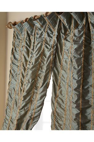 Luxury Curtains & Curtain Hardware At Neiman Marcus In Total Blackout Metallic Print Grommet Top Curtain Panels (View 47 of 50)