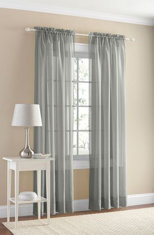 Mainstays Marjorie Solid Voile Curtain Panel Pair For Elegant Comfort Window Sheer Curtain Panel Pairs (View 7 of 50)
