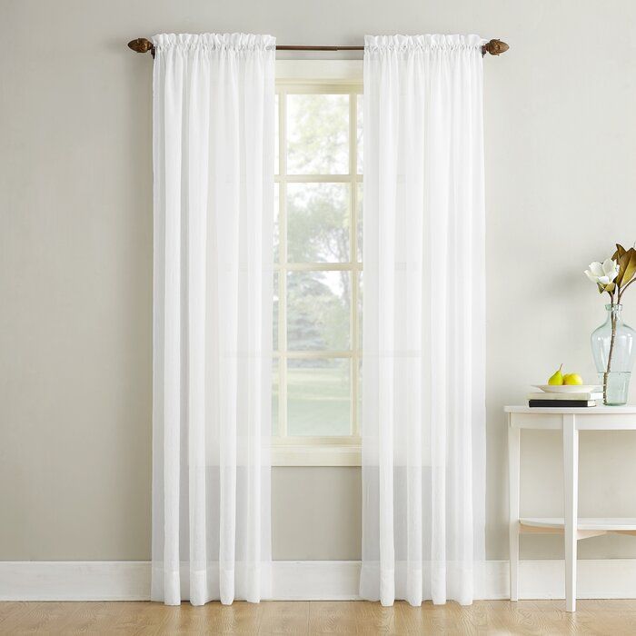 Maxon Crushed Voile Solid Sheer Rod Pocket Single Curtain Panel Within Emily Sheer Voile Single Curtain Panels (Photo 6 of 41)