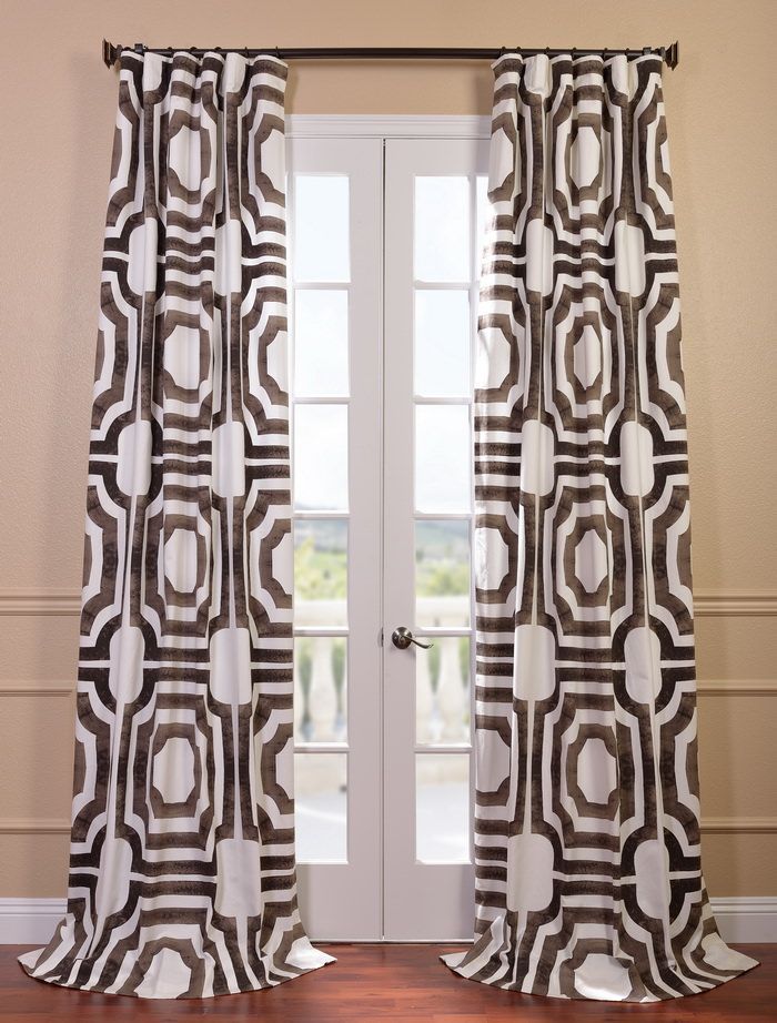 Mecca Printed Cotton Curtain Prtw D23 108 Intended For Sarong Grey Printed Cotton Pole Pocket Single Curtain Panels (View 4 of 50)