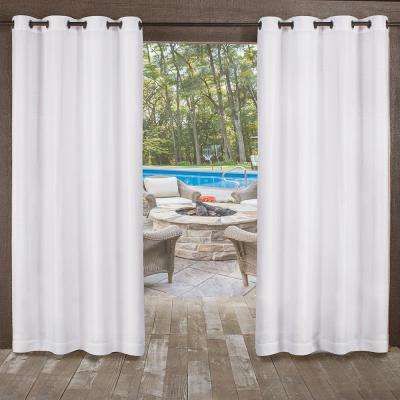 Miami 54 In. W X 96 In. L Indoor Outdoor Grommet Top Curtain Panel In  Winter White (2 Panels) Within Grommet Curtain Panels (Photo 37 of 39)