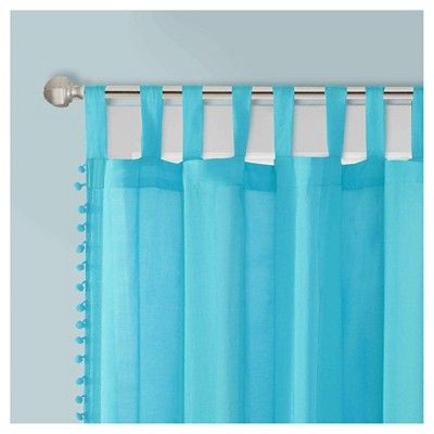 Mila Solid Embellished Cotton Curtain Panel Blue (50x63 With Regard To Solid Cotton Curtain Panels (Photo 20 of 47)