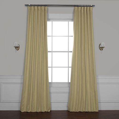 Millet Yellow 96 X 50 In. Faux Linen Blackout Curtain Single Panel Within Faux Linen Extra Wide Blackout Curtains (Photo 10 of 50)