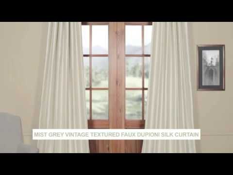 Mist Grey Vintage Textured Faux Dupioni Silk Curtain In Vintage Textured Faux Dupioni Silk Curtain Panels (View 22 of 50)