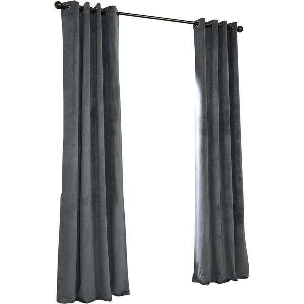 Modern & Contemporary Cotton Velvet Curtains | Allmodern Pertaining To Ombre Stripe Yarn Dyed Cotton Window Curtain Panel Pairs (Photo 11 of 31)
