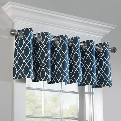 Modern Geometric Print Thermal Lined Insulated Grommet Window Valance 5  Colors | Ebay Inside Geometric Print Textured Thermal Insulated Grommet Curtain Panels (Photo 44 of 45)