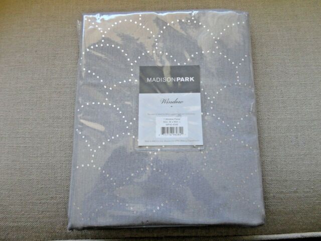 New Madison Park Allison Foil Printed Scallop Sheer Window Panel Gray  50"wx95"l Pertaining To Laya Fretwork Burnout Sheer Curtain Panels (View 28 of 38)