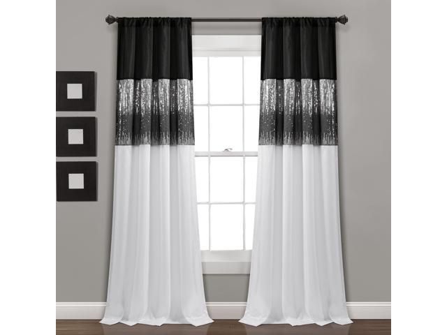 Night Sky Window Curtain Panel Single Black/white 42x84 – Newegg Within Wilshire Burnout Grommet Top Curtain Panel Pairs (View 11 of 45)