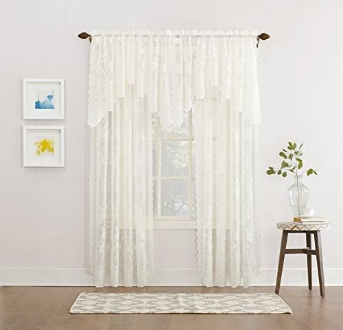 No. 918 Alison Floral Lace Sheer Rod Pocket In Alison Rod Pocket Lace Window Curtain Panels (Photo 17 of 44)