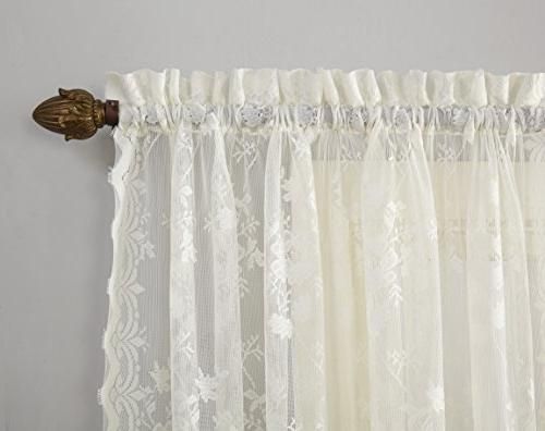 No. 918 Alison Floral Lace Sheer Rod Pocket Throughout Alison Rod Pocket Lace Window Curtain Panels (Photo 13 of 44)
