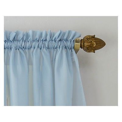 No. 918 Emily Sheer Voile Rod Pocket (1) Curtain Panel 59 X 63" Dusty Blue  29927308969 | Ebay With Emily Sheer Voile Grommet Curtain Panels (Photo 25 of 37)