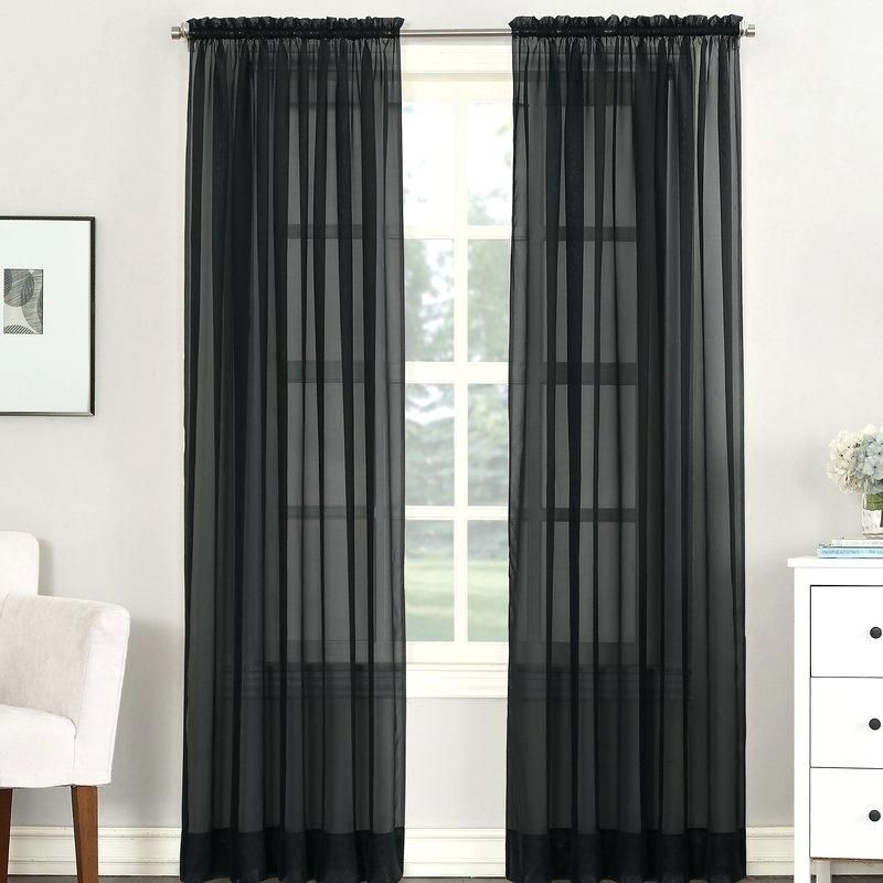 No 918 Emily Sheer Voile Rod Pocket Curtain Panel – Ocefc For Emily Sheer Voile Solid Single Patio Door Curtain Panels (Photo 11 of 50)
