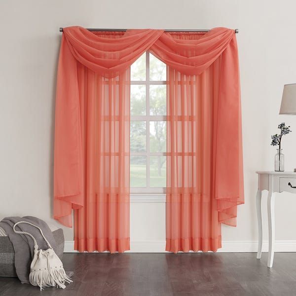 No. 918 Emily Sheer Voile Single Curtain Panel (59x54 Throughout Emily Sheer Voile Solid Single Patio Door Curtain Panels (Photo 15 of 50)