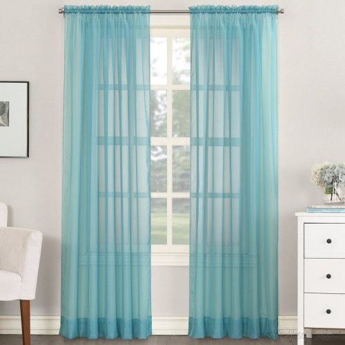 No. 918 Emily Solid Sheer Rod Pocket Single Curtain Panel Regarding Emily Sheer Voile Solid Single Patio Door Curtain Panels (Photo 12 of 50)