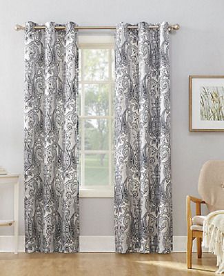 No. 918 Wallace Weave Grommet Top Curtain Panel 40x95 Nickel Intended For Intersect Grommet Woven Print Window Curtain Panels (Photo 13 of 50)