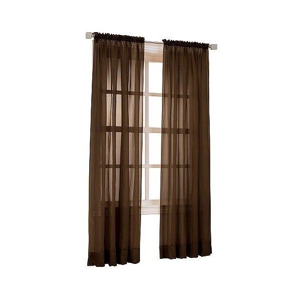 No. Emily Sheer Voile Curtain Panel – Chocolate ($ (View 4 of 37)