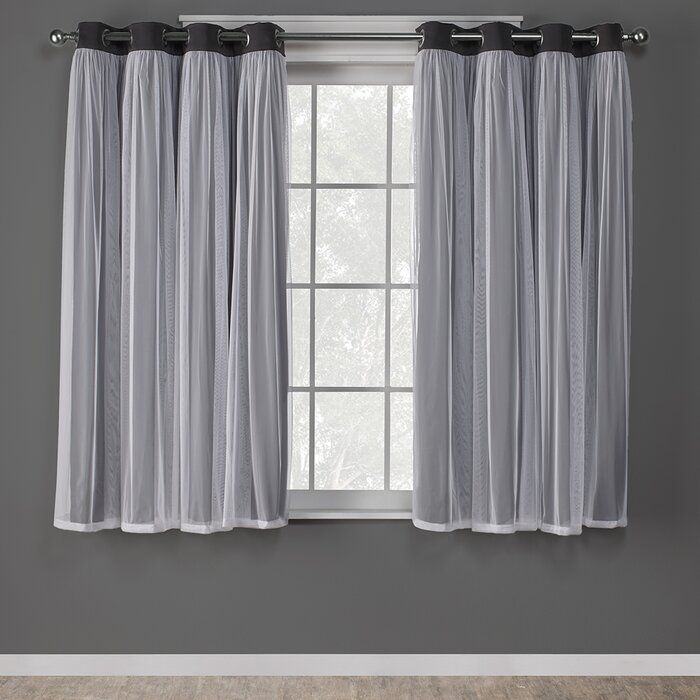 Nunley Layered Solid Blackout Thermal Grommet Curtain Panels Intended For Tuscan Thermal Backed Blackout Curtain Panel Pairs (View 9 of 46)
