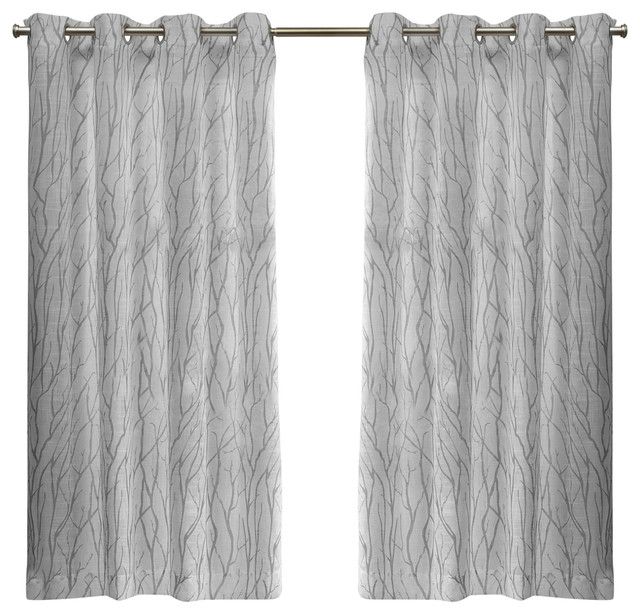 Oakdale Grommet Top Window Curtain Panel Pair, 54x63, Silver Pertaining To Vertical Colorblock Panama Curtains (Photo 38 of 50)