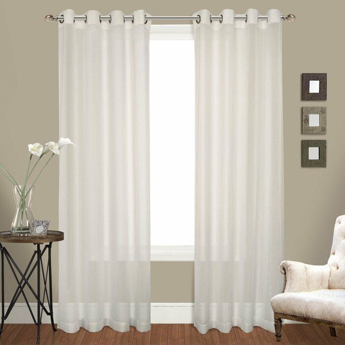 Ortley Crushed Voile Solid Sheer Grommet Curtain Panel Pair With Regard To Erica Sheer Crushed Voile Single Curtain Panels (View 15 of 41)