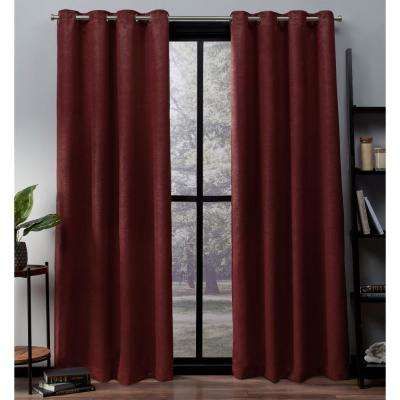 Oxford 52 In. W X 84 In. L Woven Blackout Grommet Top Curtain Panel In  Chili (2 Panels) Within Grommet Curtain Panels (Photo 26 of 39)