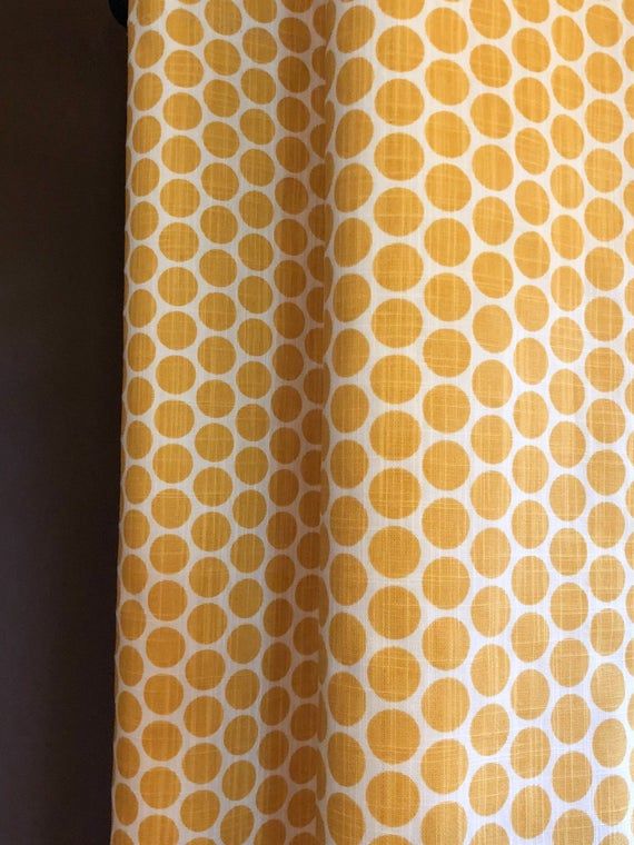 Pair Paco Dot Tuscan Yellow Canvas Slub (linen Appearance) Curtains Intended For Tuscan Thermal Backed Blackout Curtain Panel Pairs (Photo 16 of 46)