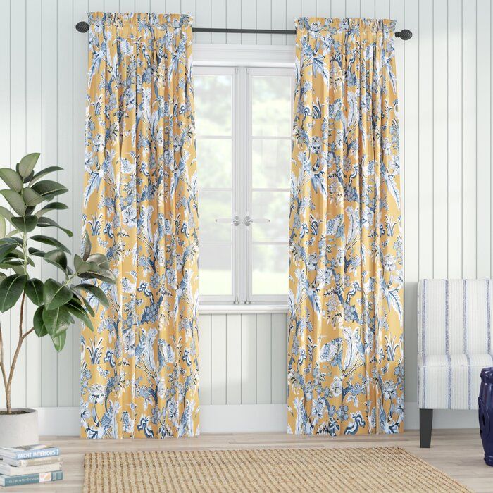 Panagia Floral Room Darkening Thermal Rod Pocket Curtain Panels Regarding Rod Pocket Curtain Panels (View 22 of 34)