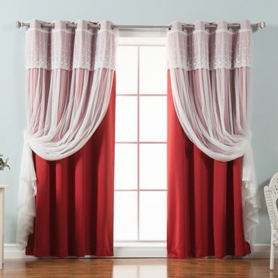 Pin On Products With Regard To Tulle Sheer With Attached Valance And Blackout 4 Piece Curtain Panel Pairs (Photo 4 of 50)