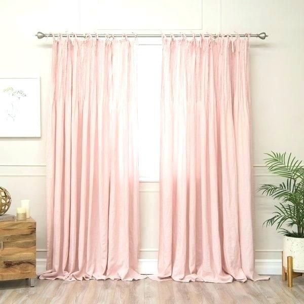 Pink Tie Top Curtains – Ashleystrange For Twisted Tab Lined Single Curtain Panels (View 42 of 50)