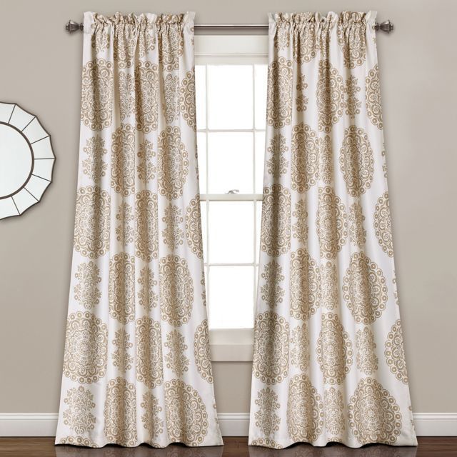 Product Image For Lush Décor Evelyn Medallion 84 Inch Room Intended For Sunsmart Dahlia Paisley Printed Total Blackout Single Window Curtain Panels (Photo 18 of 45)