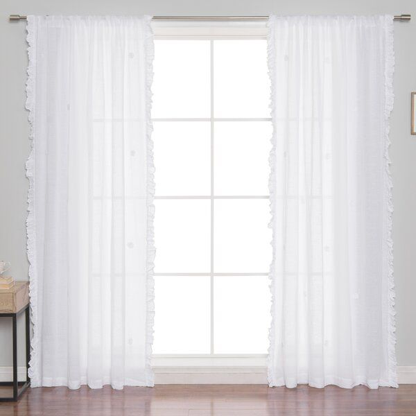 Purple Ruffle Curtains | Wayfair Throughout Sheer Voile Waterfall Ruffled Tier Single Curtain Panels (View 13 of 50)