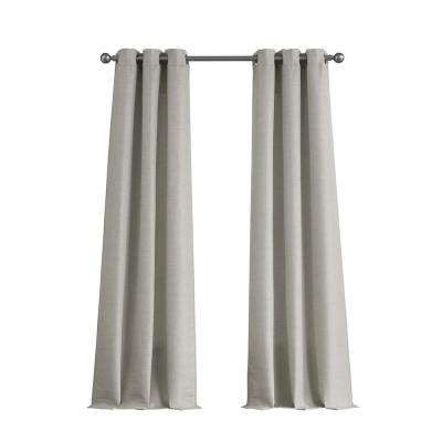 Raw Faux Silk Grommet 76 In X 96 In. Curtain Panel Pair In Light Grey Throughout Raw Silk Thermal Insulated Grommet Top Curtain Panel Pairs (Photo 20 of 46)
