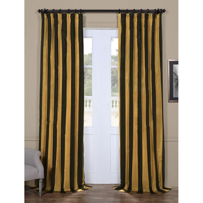 Regency Faux Silk Taffeta Stripe Curtain – Curtain Drapery Intended For Off White Vintage Faux Textured Silk Curtains (Photo 46 of 50)