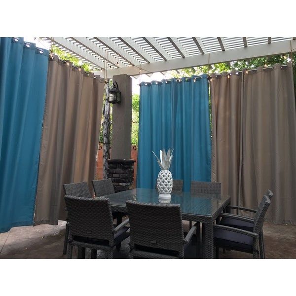 Reviews (887) Ati Home Indoor/outdoor Solid Cabana Grommet With Indoor/outdoor Solid Cabana Grommet Top Curtain Panel Pairs (Photo 12 of 48)