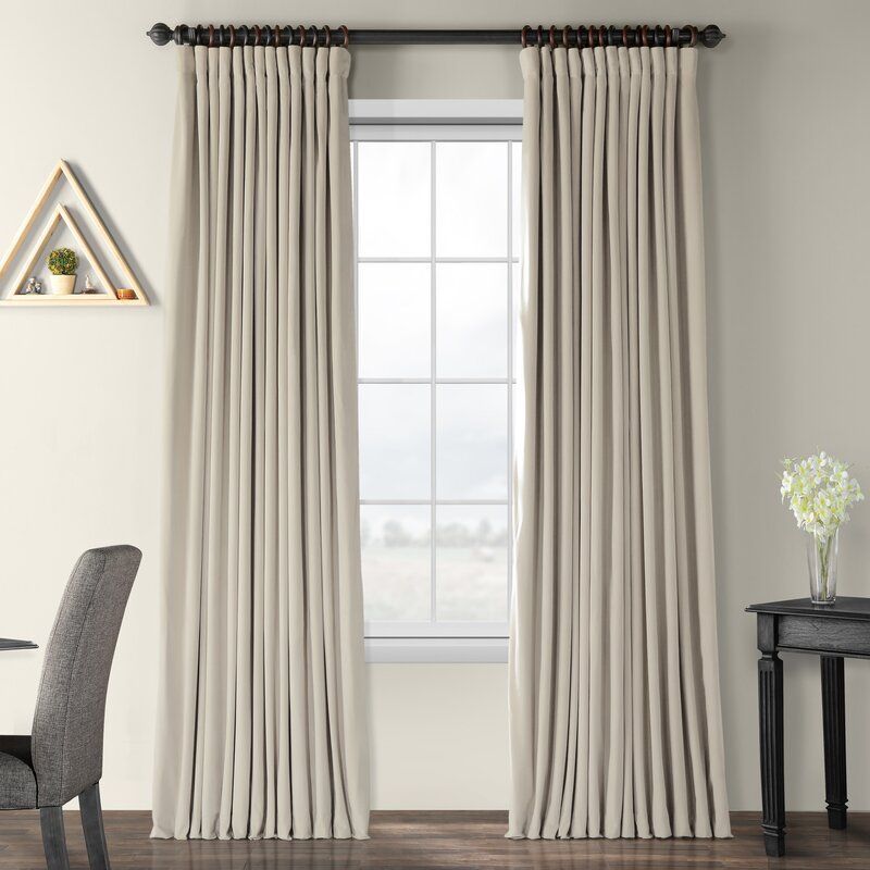 Rhinehart Solid Max Blackout Thermal Tab Top Single Curtain In Evelina Faux Dupioni Silk Extreme Blackout Back Tab Curtain Panels (Photo 23 of 33)
