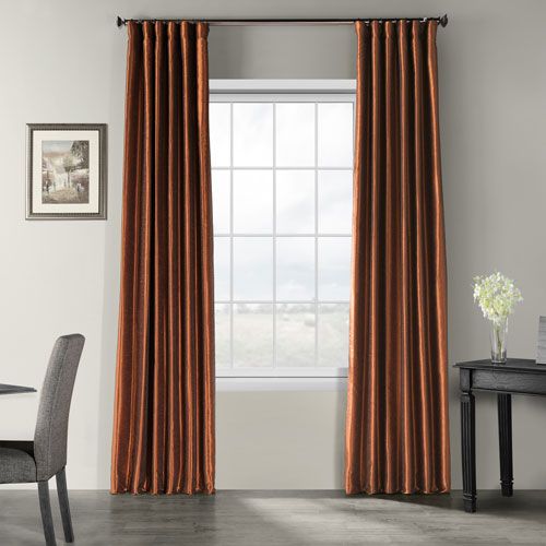 Rose Street Copper Kettle 96 X 50 Inch Vintage Textured Faux Dupioni Silk  Curtain Single Panel With Regard To Vintage Textured Faux Dupioni Silk Curtain Panels (Photo 1 of 50)