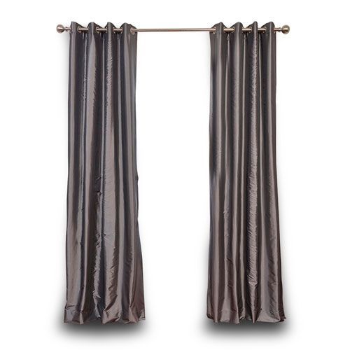 Rose Street Graphite 120 X 50 In. Grommet Blackout Faux Silk Pertaining To Solid Faux Silk Taffeta Graphite Single Curtain Panels (Photo 9 of 50)