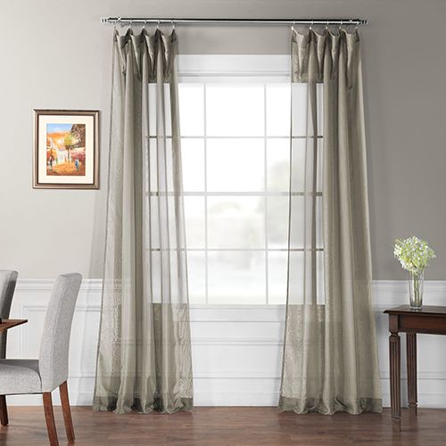Rose Street Museum Grey 120 X 50 In. Signature Sheer Curtain Single Panel In Signature Extrawide Double Layer Sheer Curtain Panels (Photo 20 of 50)