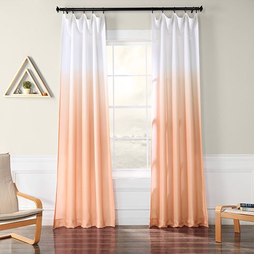 Rose Street Ombre Faux Linen Semi Sheer Ombre Salmon 108 X 50 Inch Curtain  Single Panel Intended For Ombre Faux Linen Semi Sheer Curtains (Photo 1 of 50)