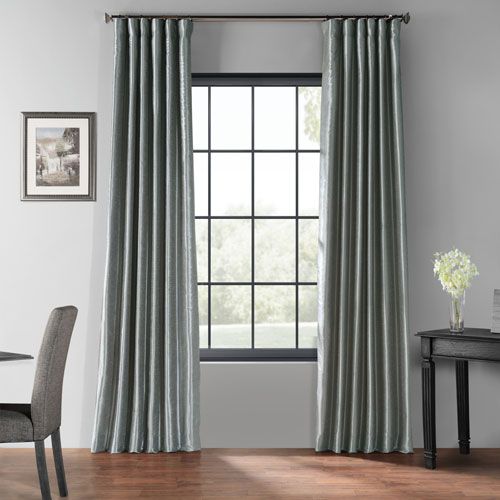 Rose Street Storm Grey 120 X 50 In. Blackout Vintage Textured Faux Dupioni  Silk Curtain Single Panel Inside Storm Grey Vintage Faux Textured Dupioni Single Silk Curtain Panels (Photo 3 of 50)