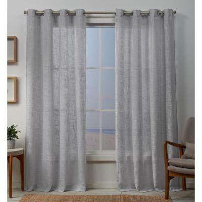 Sena 54 In. W X 96 In. L Sheer Grommet Top Curtain Panel In Cloud Gray (2  Panels) In Ruffle Diamond Curtain Panel Pairs (Photo 45 of 50)